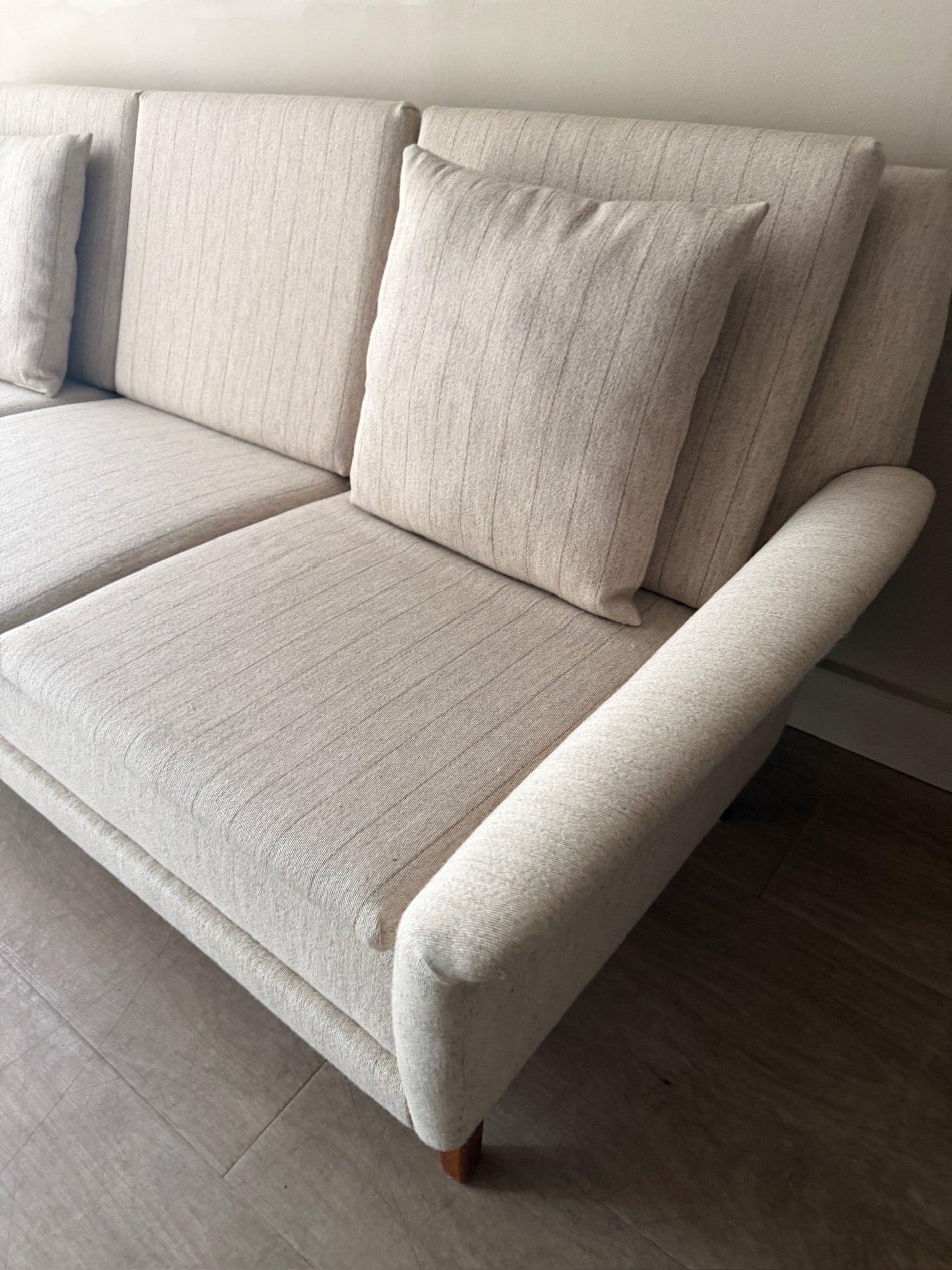 Swedish oatmeal striped sofa