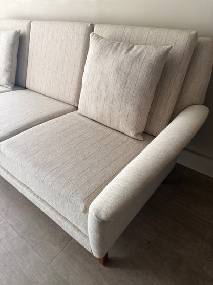 Swedish oatmeal striped sofa