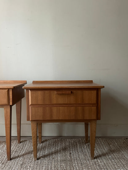 Danish walnut bedside table (right).