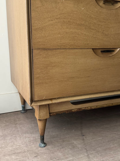 Walnut 6 drawer dresser
