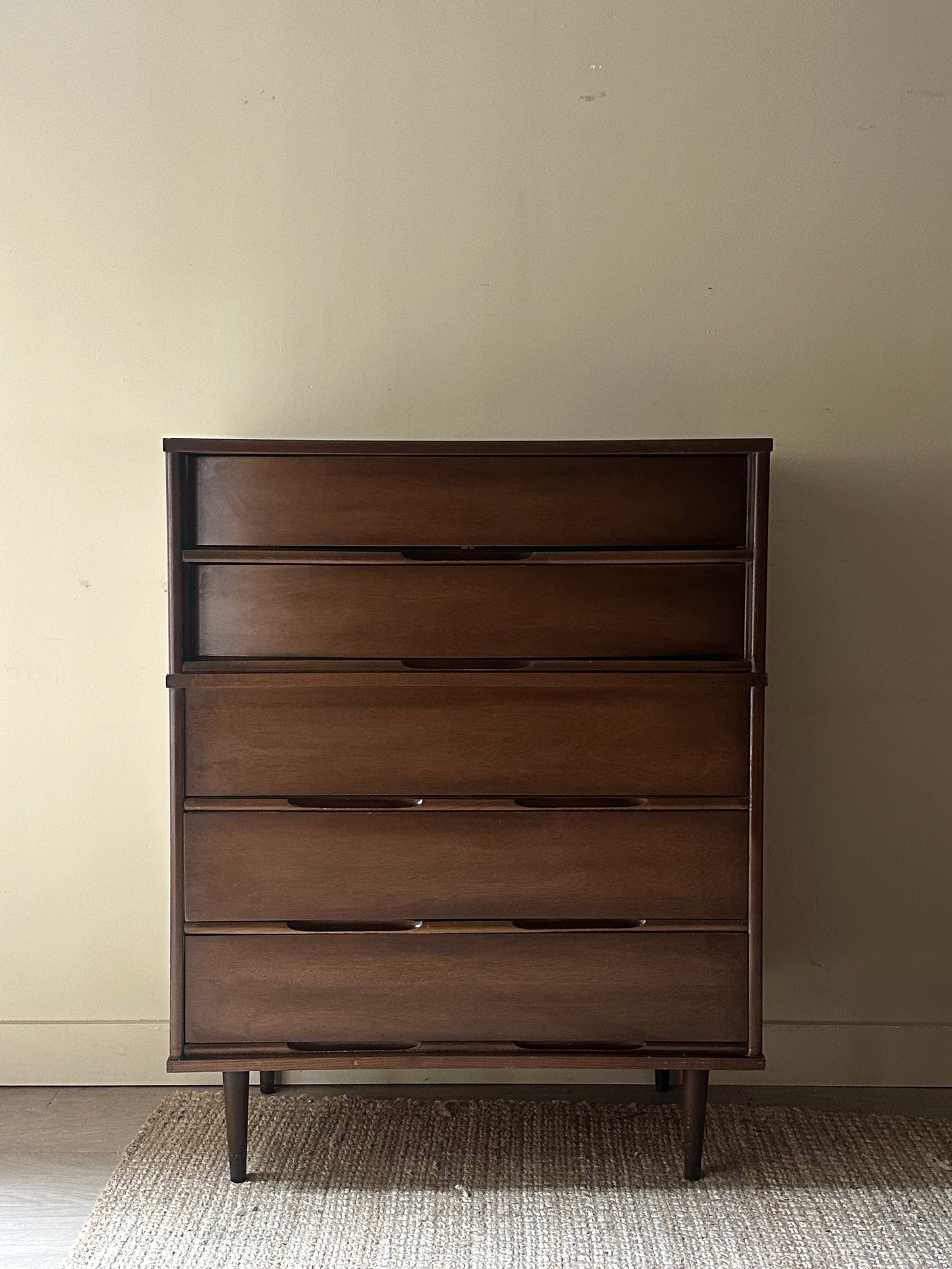Dark walnut tallboy