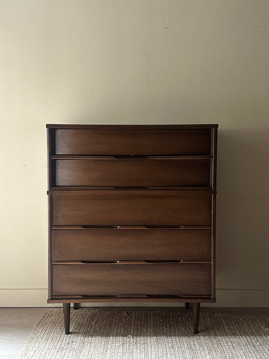 Dark walnut tallboy