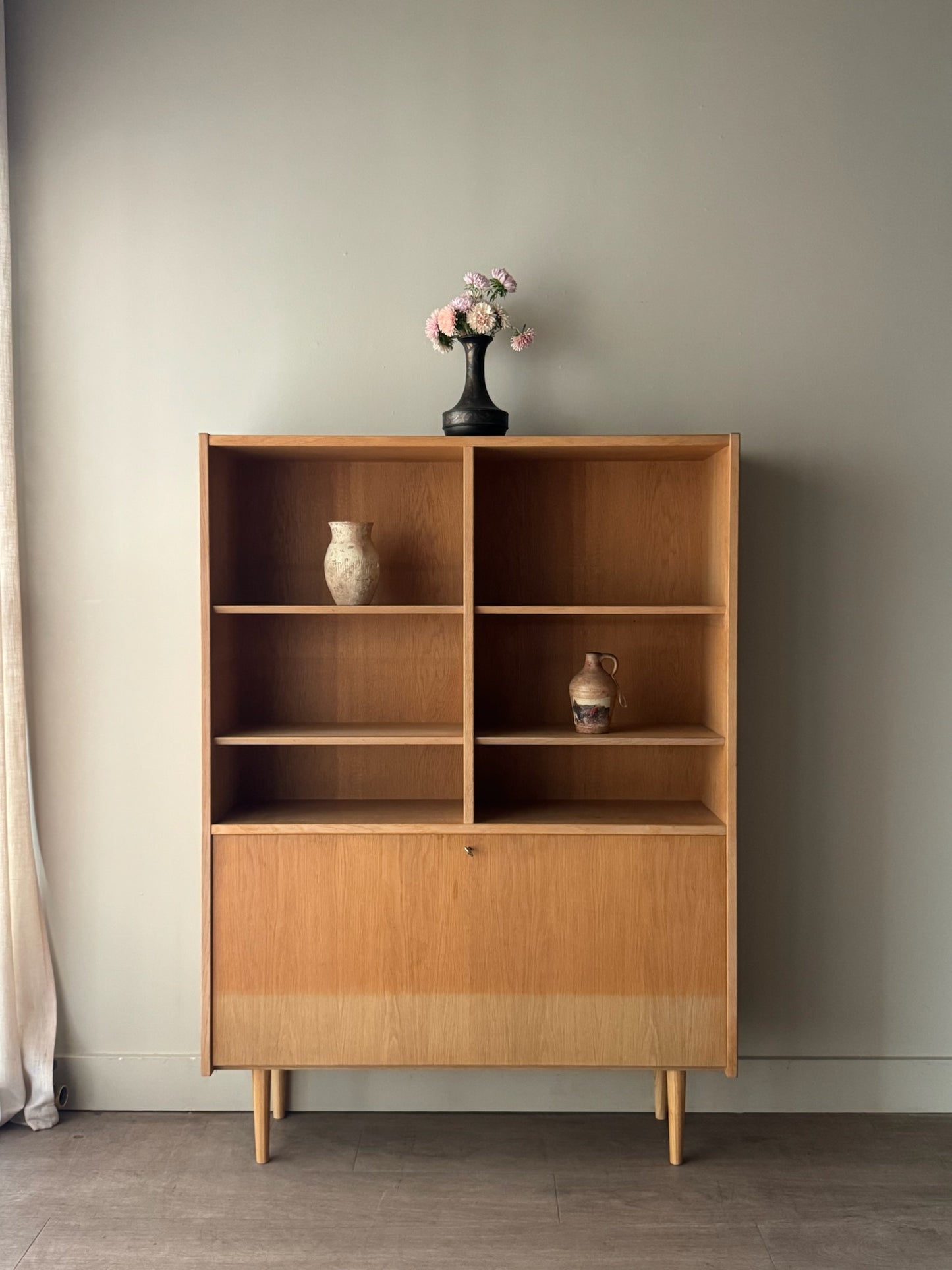 Carlo Jensen for Poul Hundevad Danish oak bookcase cabinet