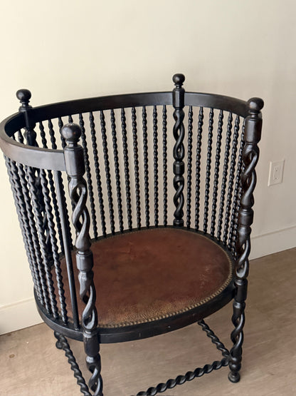 Victorian painted barley twist spindle chair