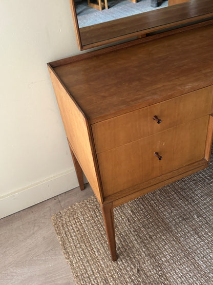 Walnut vanity with mirror
