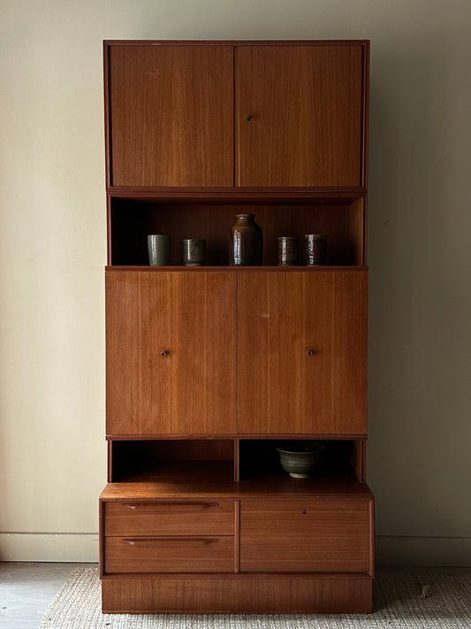 Danish teak three piece hutch