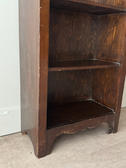 Narrow stained pine shelf