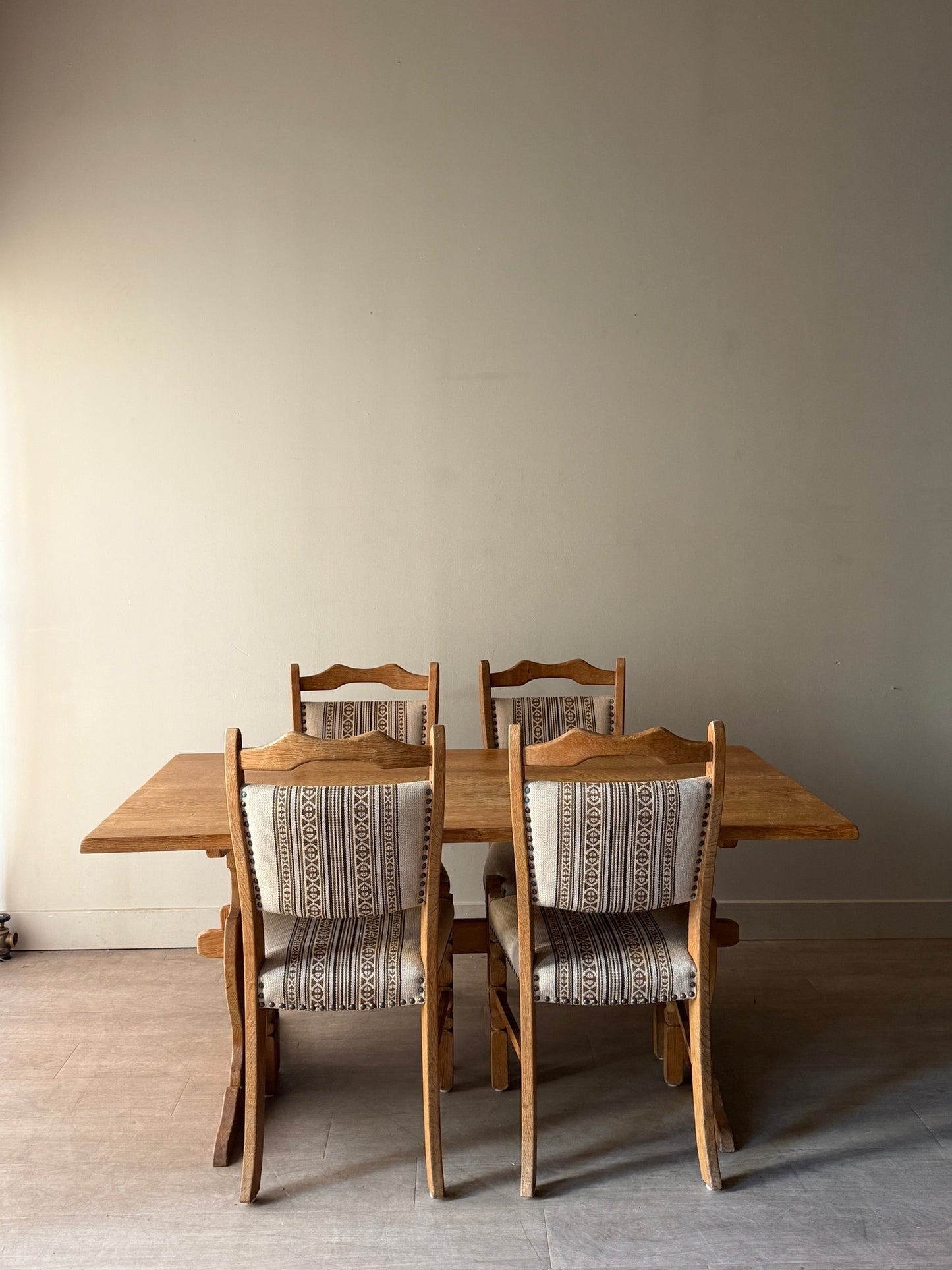 1970s Danish oak dining table with extensions
