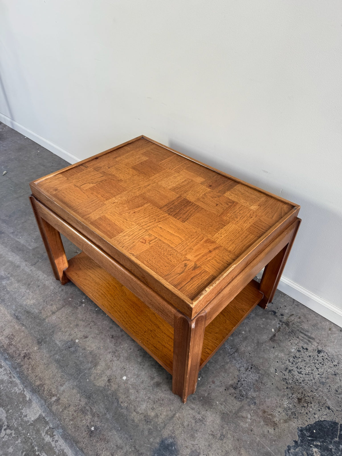 Lane walnut side table