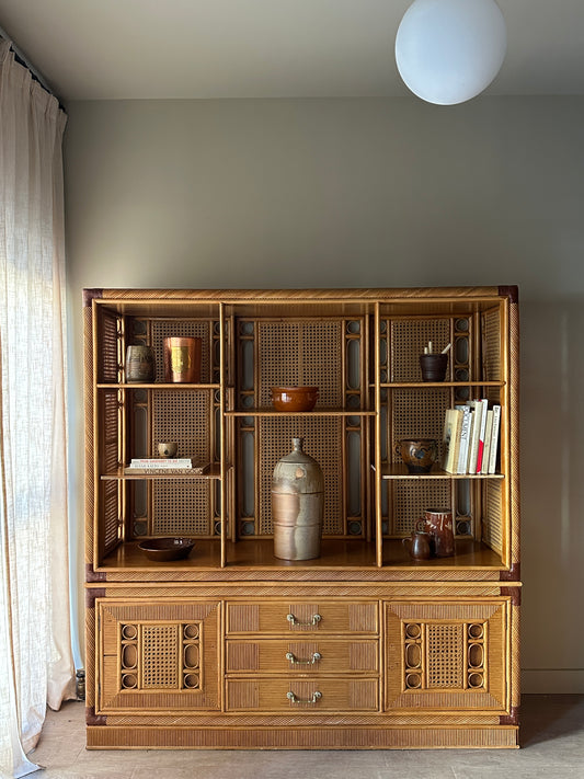 Rattan etagere