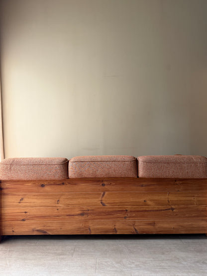 Hans Frydedal pine sofa in striped upholstery