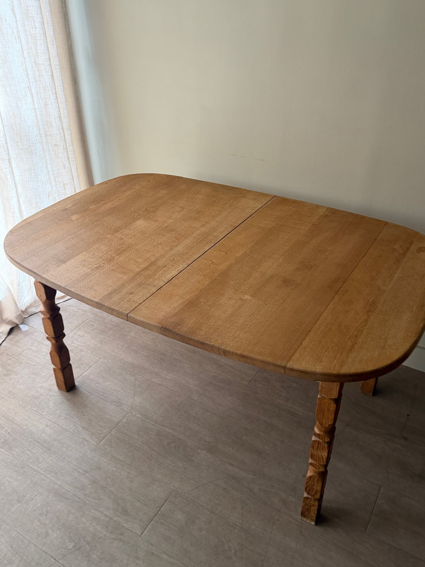 Danish oak dining table with extensions