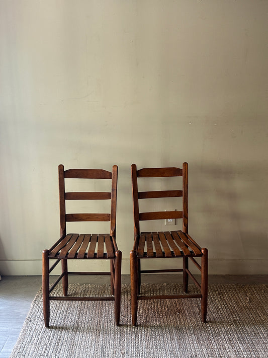 Pair of oak dining chairs