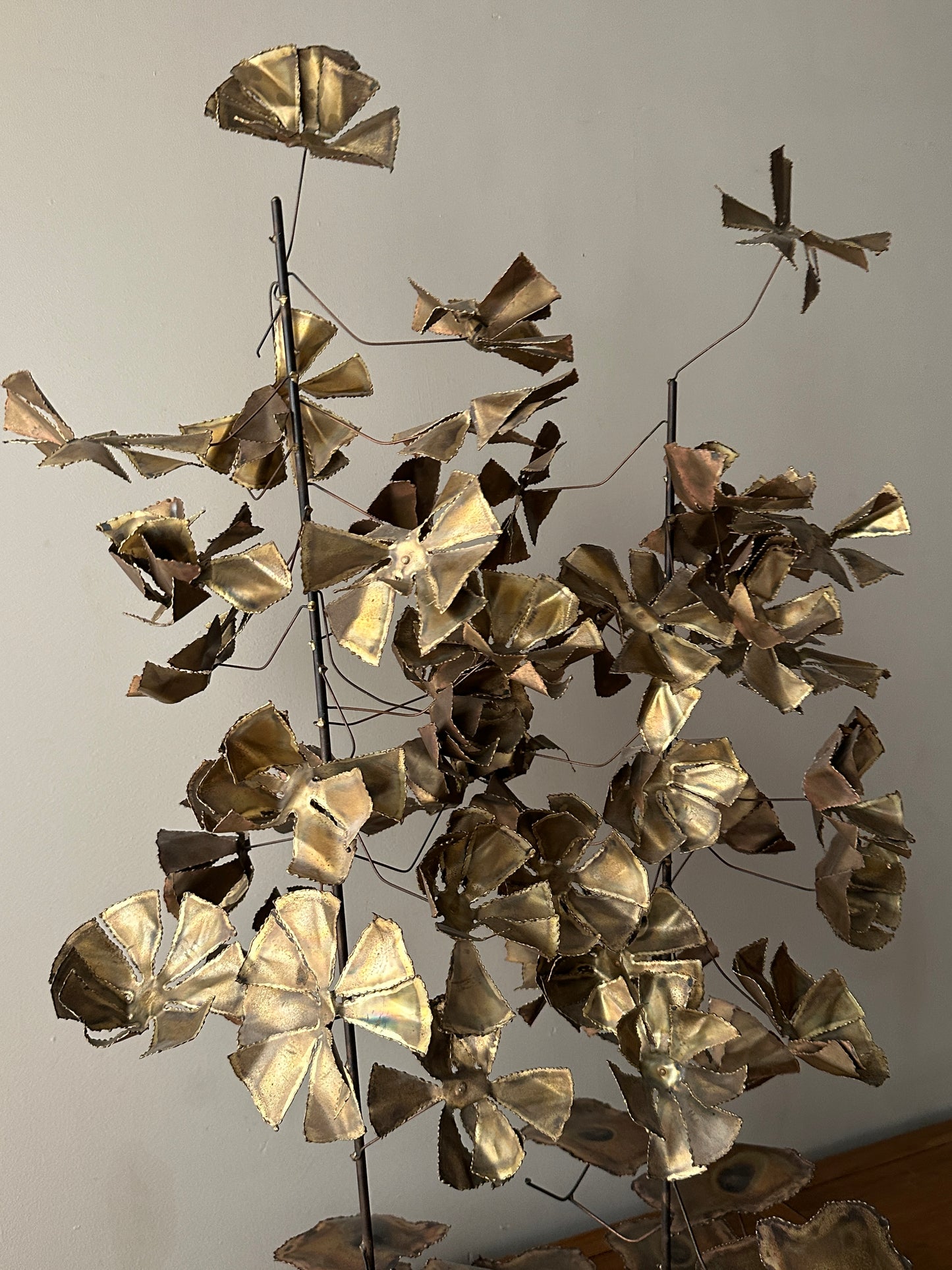 Bronze flower sculpture
