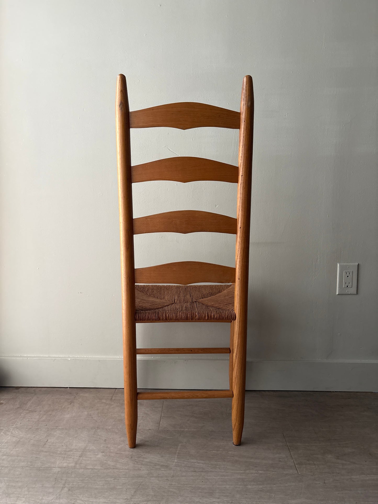 Pine rush seat ladder back chair