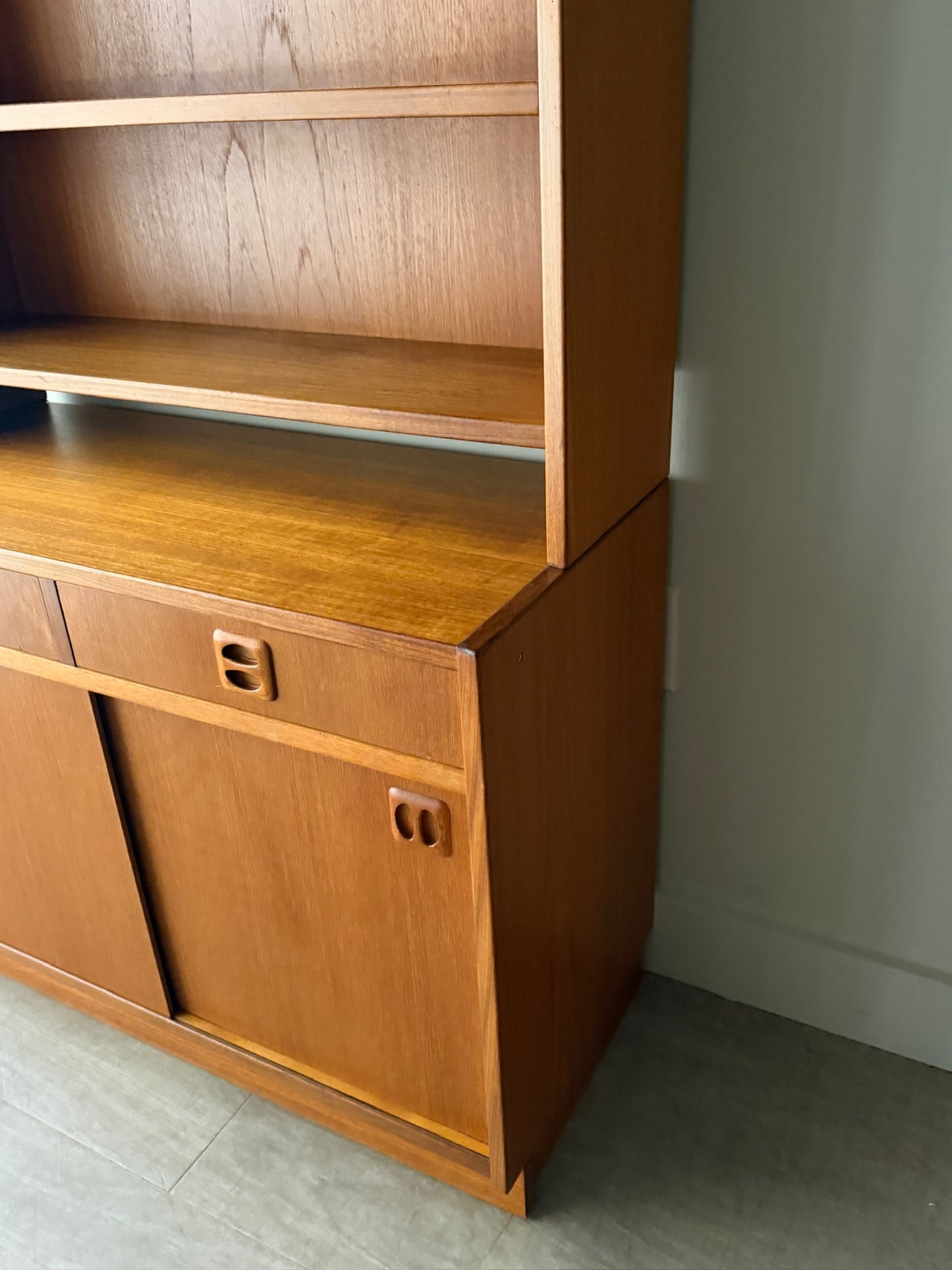 Danish teak bookcase cabinet