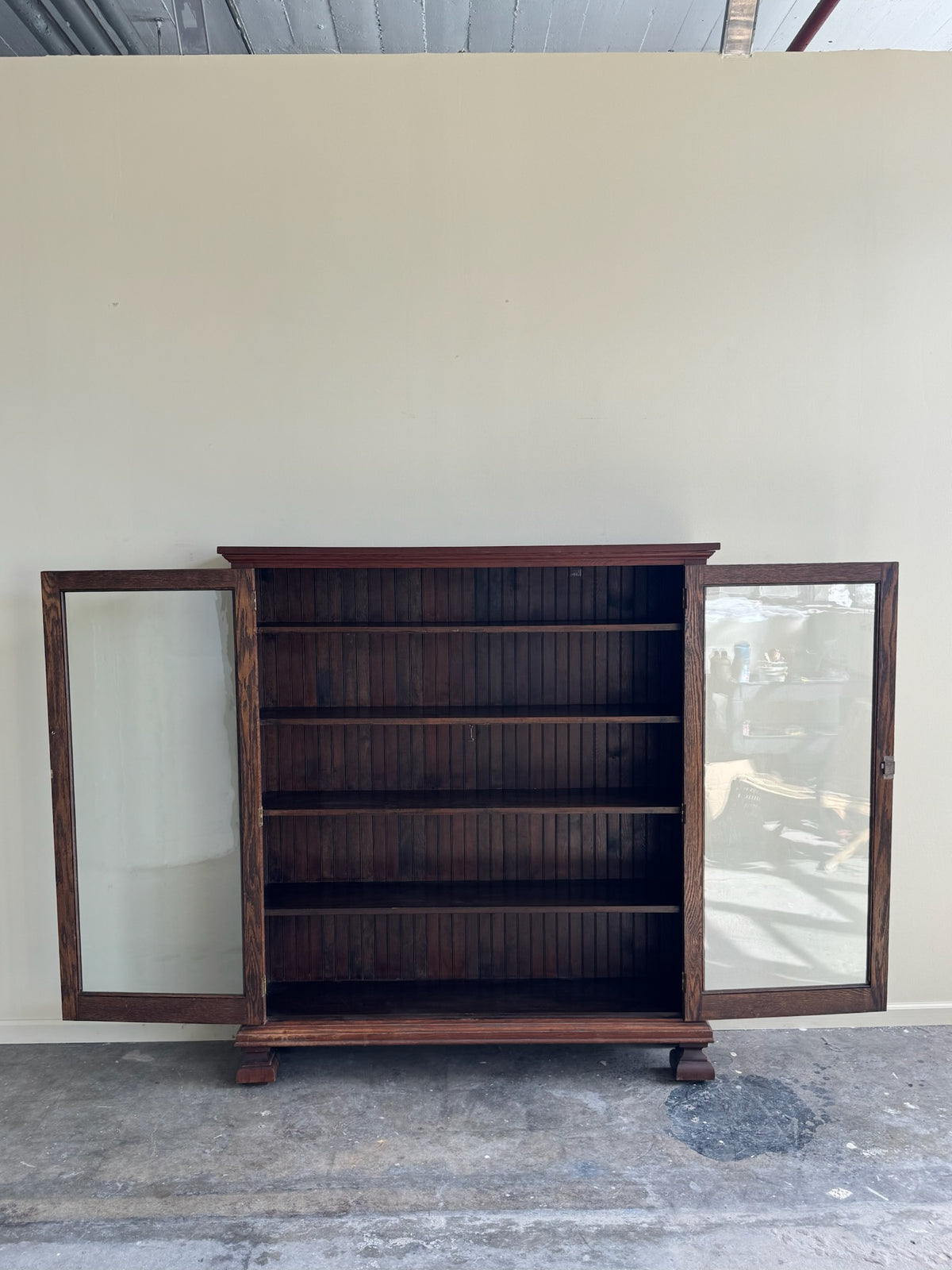 Oak display cabinet