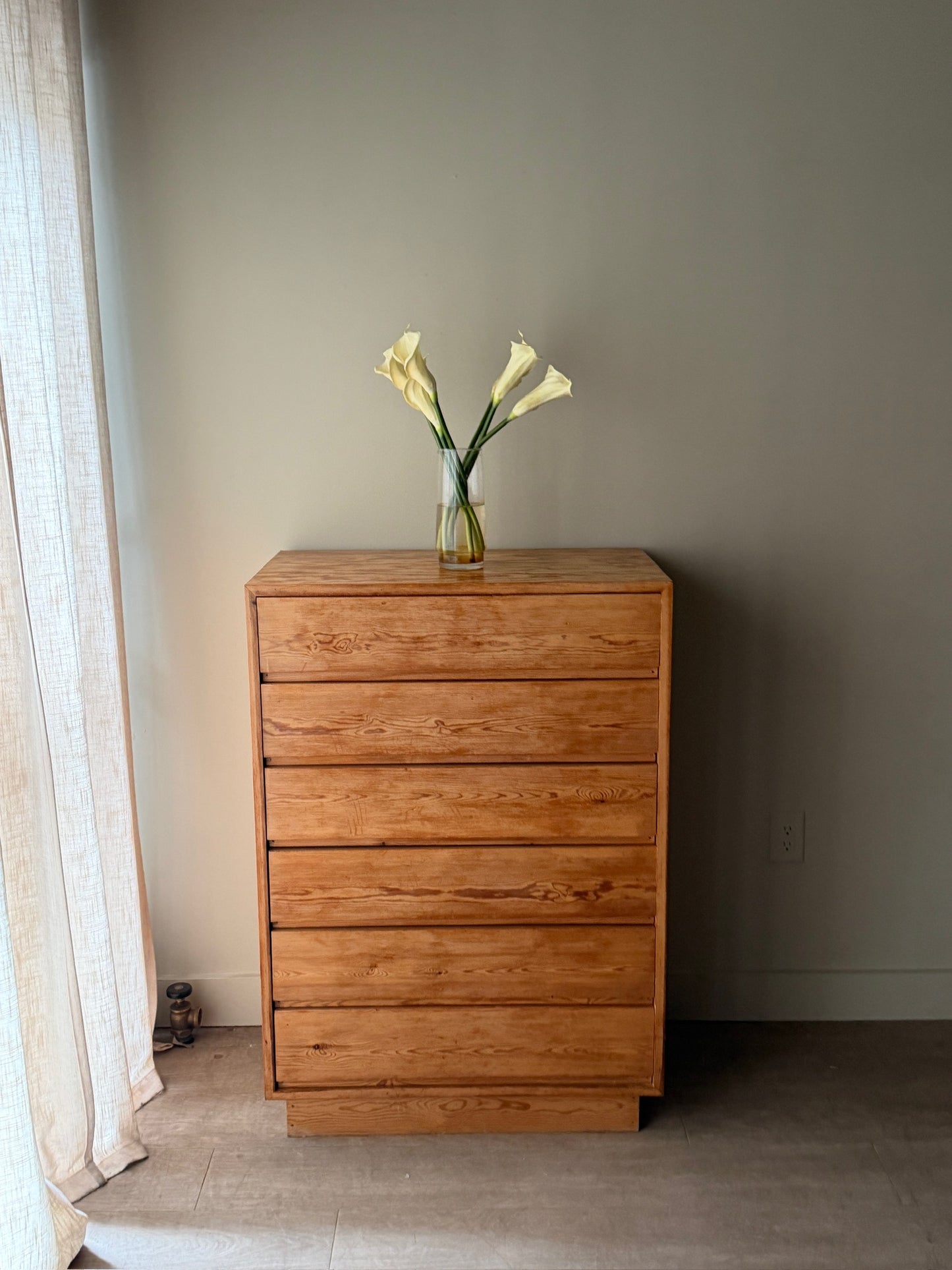 Danish pine tallboy dresser