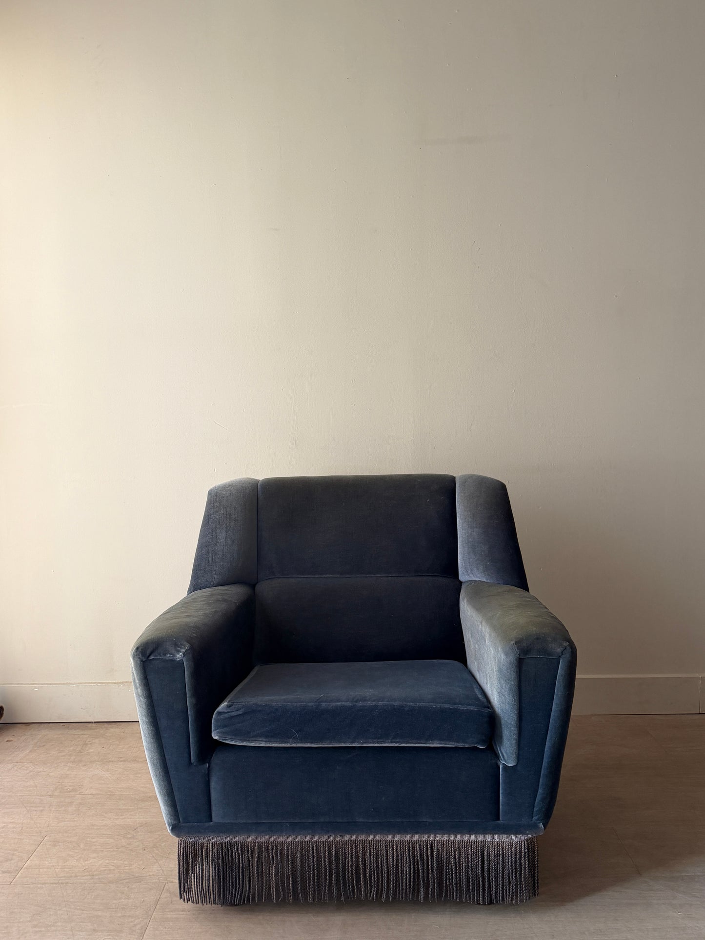 Kurt Ostervig model 61 for Rolschau Mobler Mohair club chair with fringe