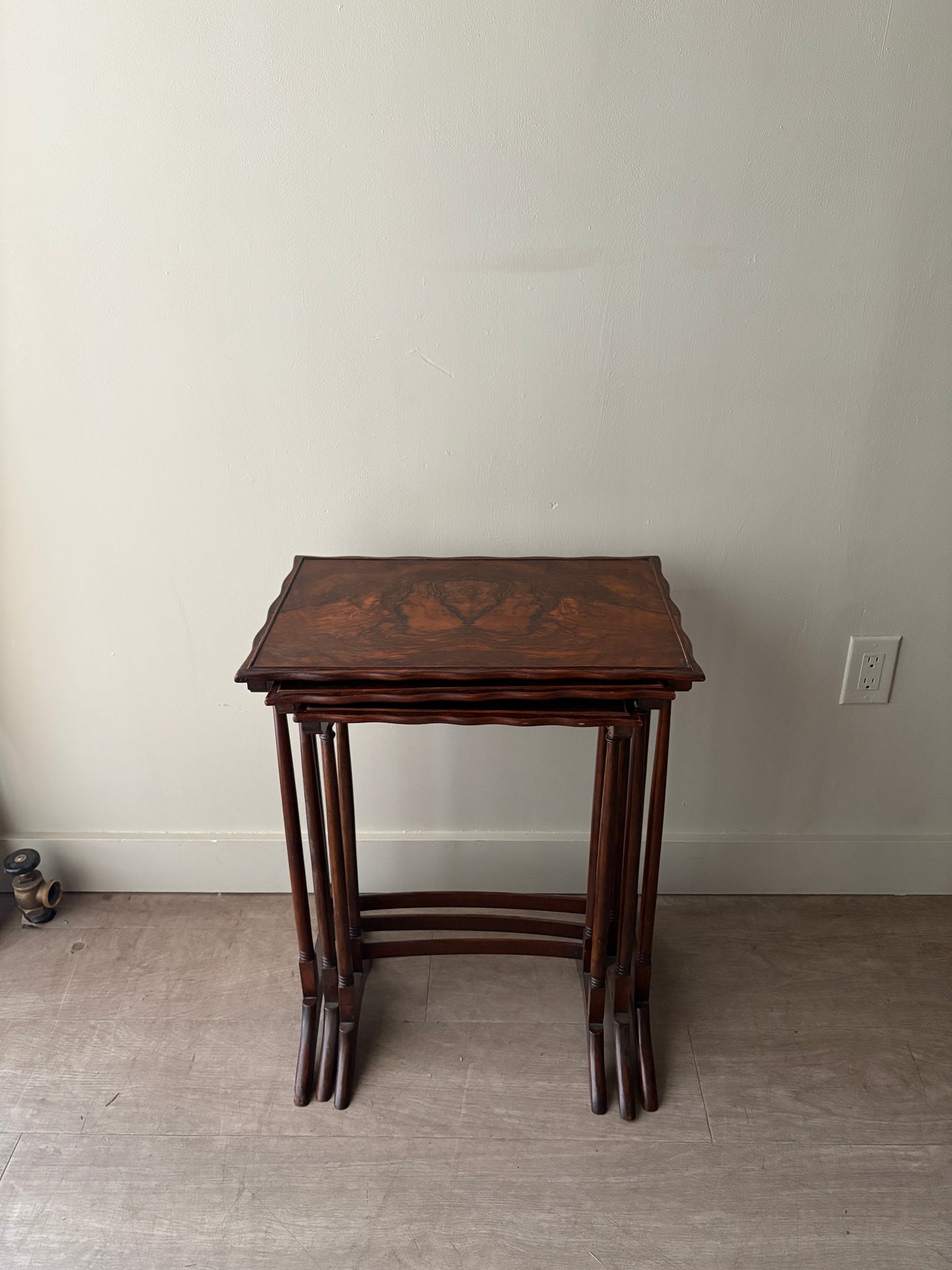 Edwardian walnut nesting tables