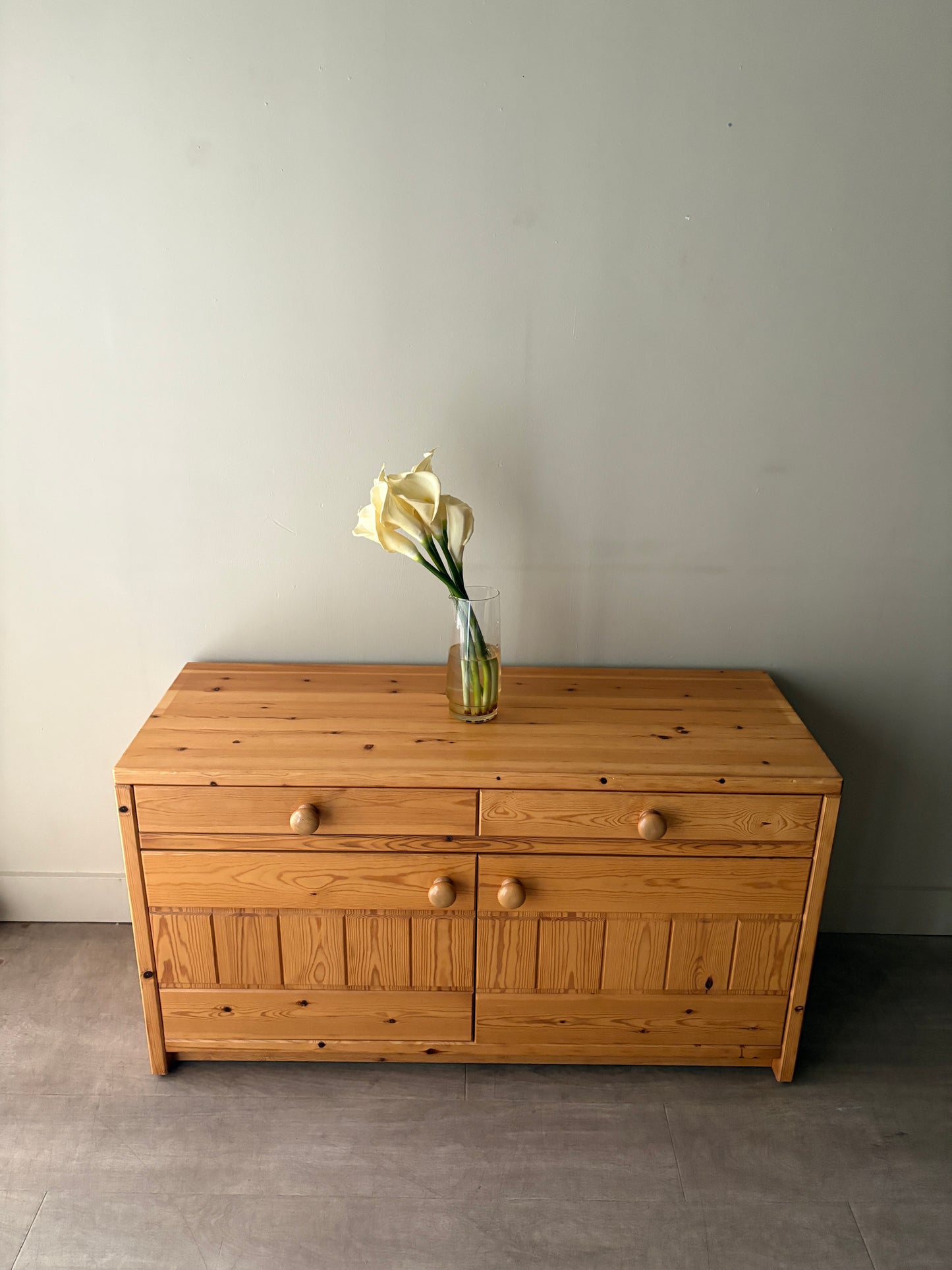 Swedish pine console cabinet