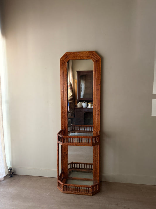 Split bamboo hall mirror
