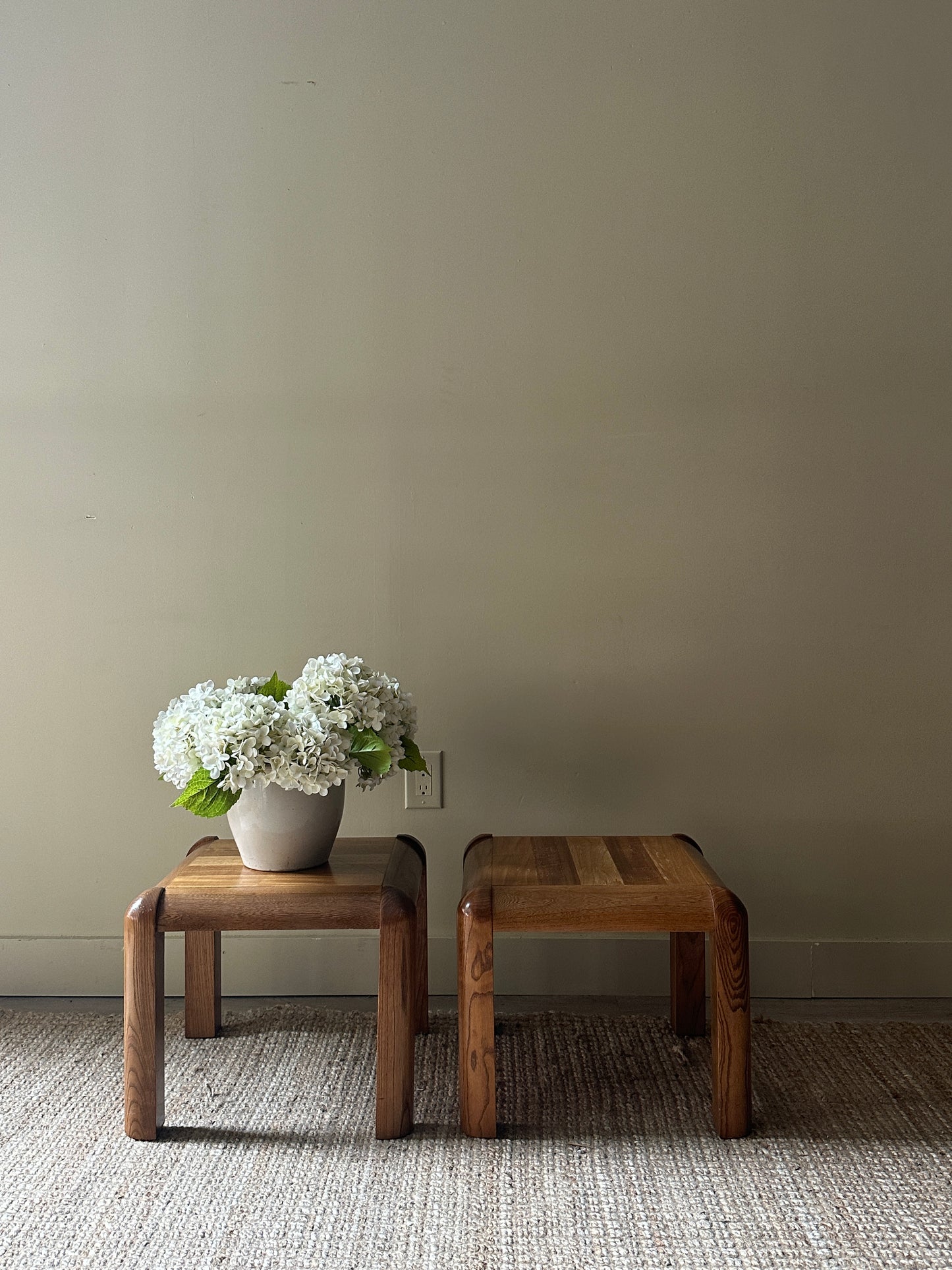 Oak side tables. Sold individually.