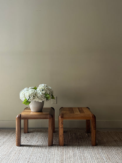 Oak side tables. Sold individually.