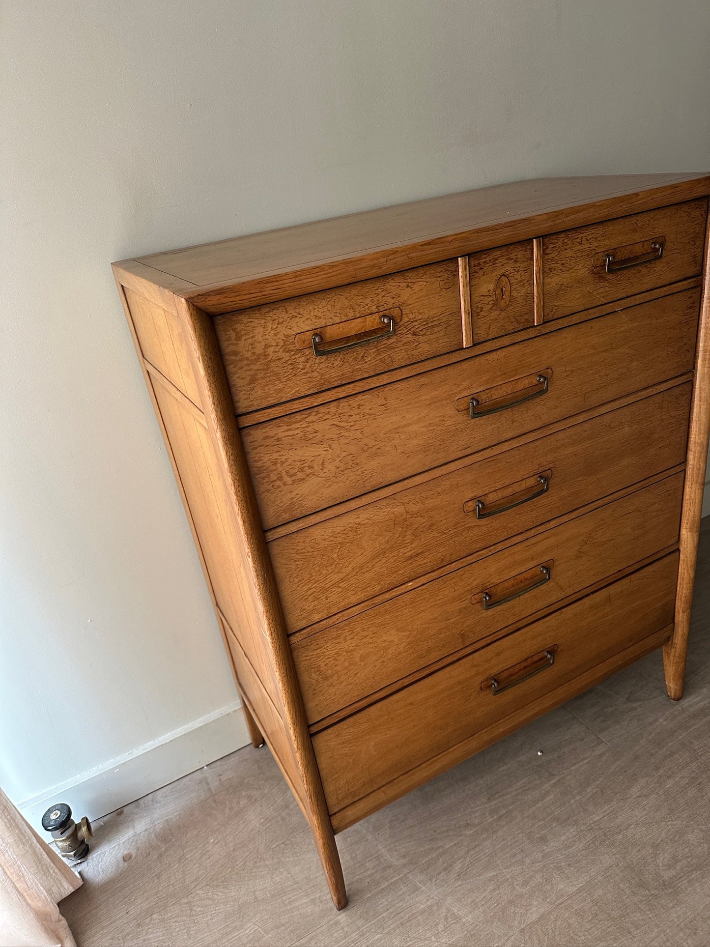 Drexel oak tallboy