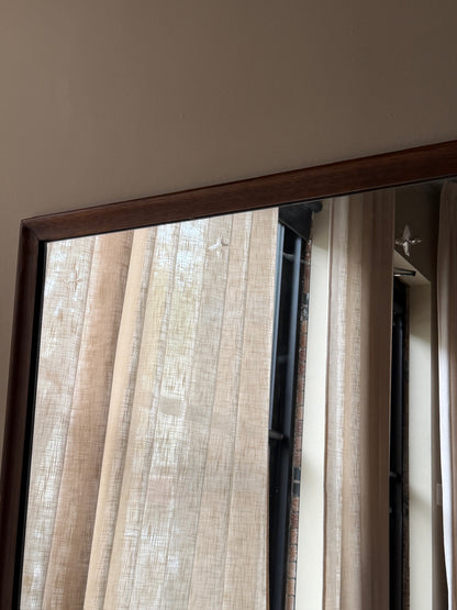 Walnut mirror with star etchings
