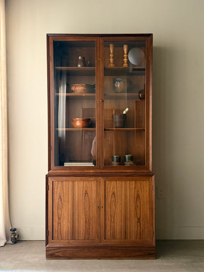 Lyby Mobler Danish rosewood two piece hutch