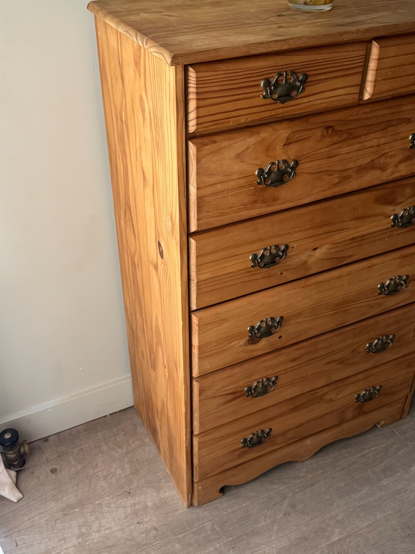 Pine tallboy dresser