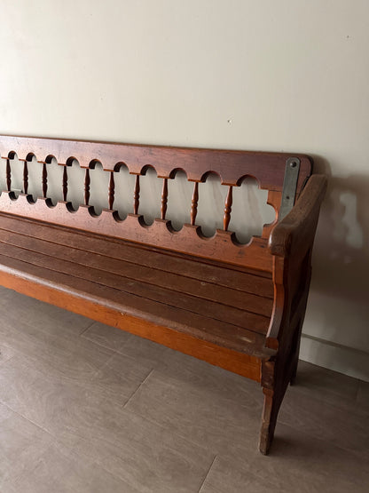 Pine railroad station bench