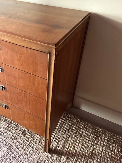 Walnut nine drawer dresser