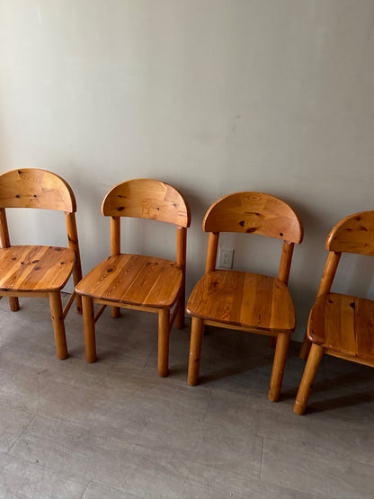 Rainer Daumiller pine dining chairs. Sold as a set of 4.