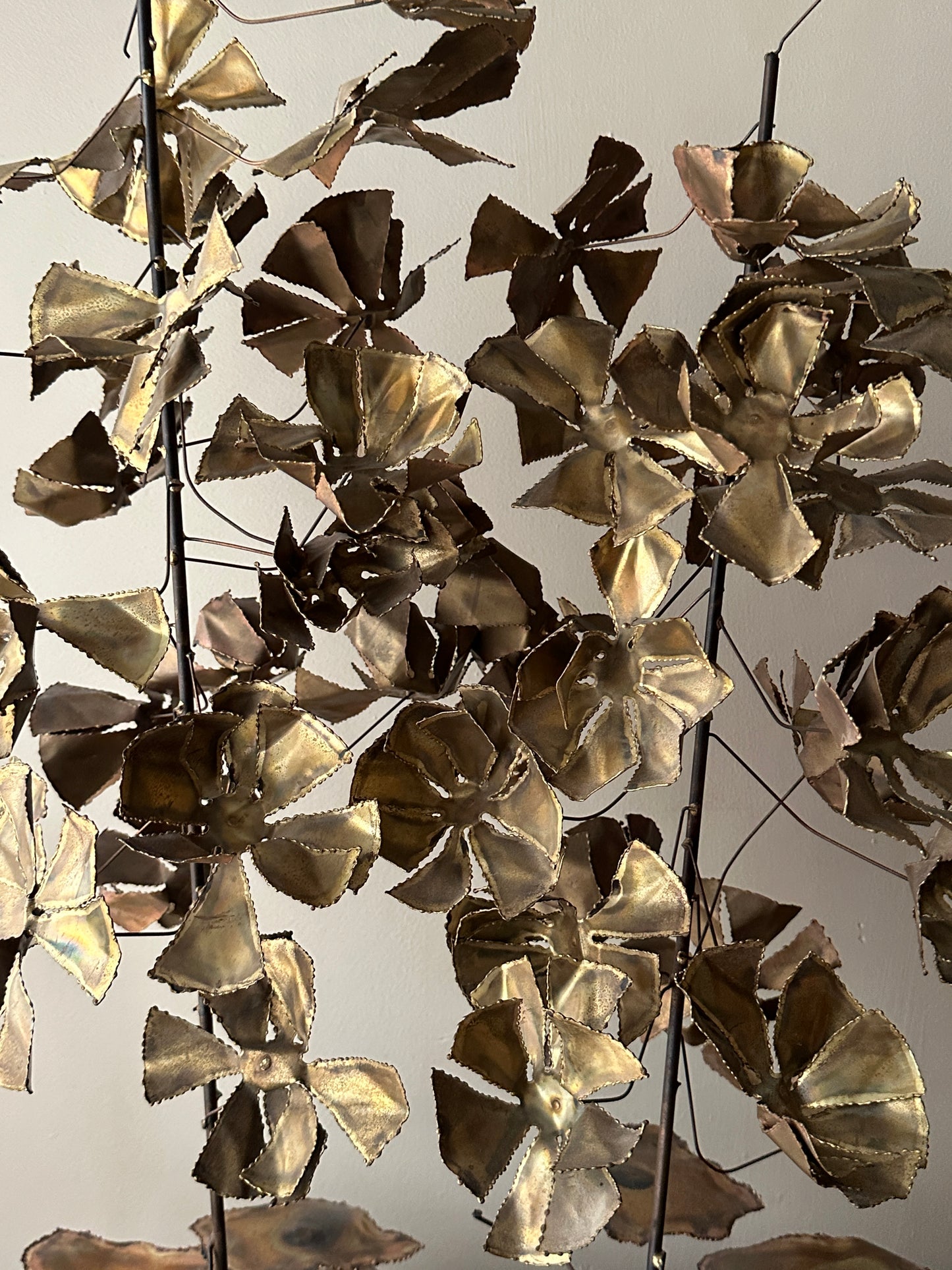 Bronze flower sculpture