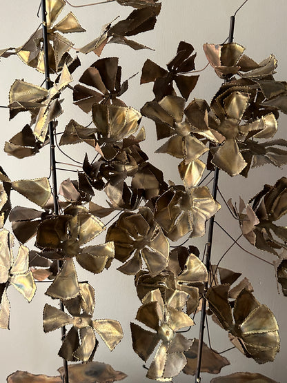 Bronze flower sculpture