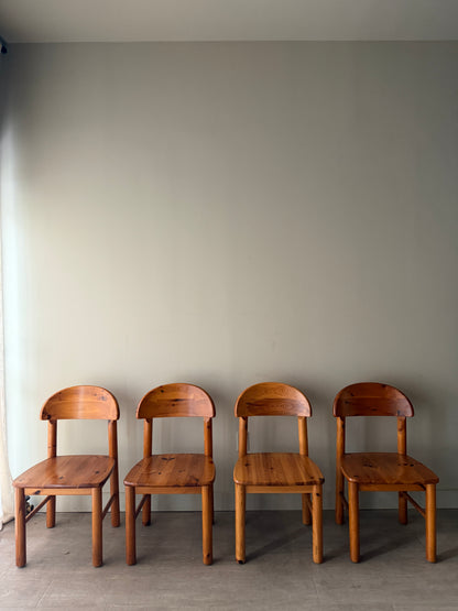 Rainer Daumiller pine dining chairs. Sold in sets of 4.