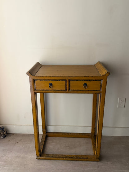 Ochre two drawer side table