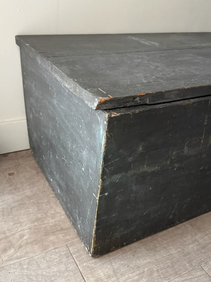 XL blue painted pine chest
