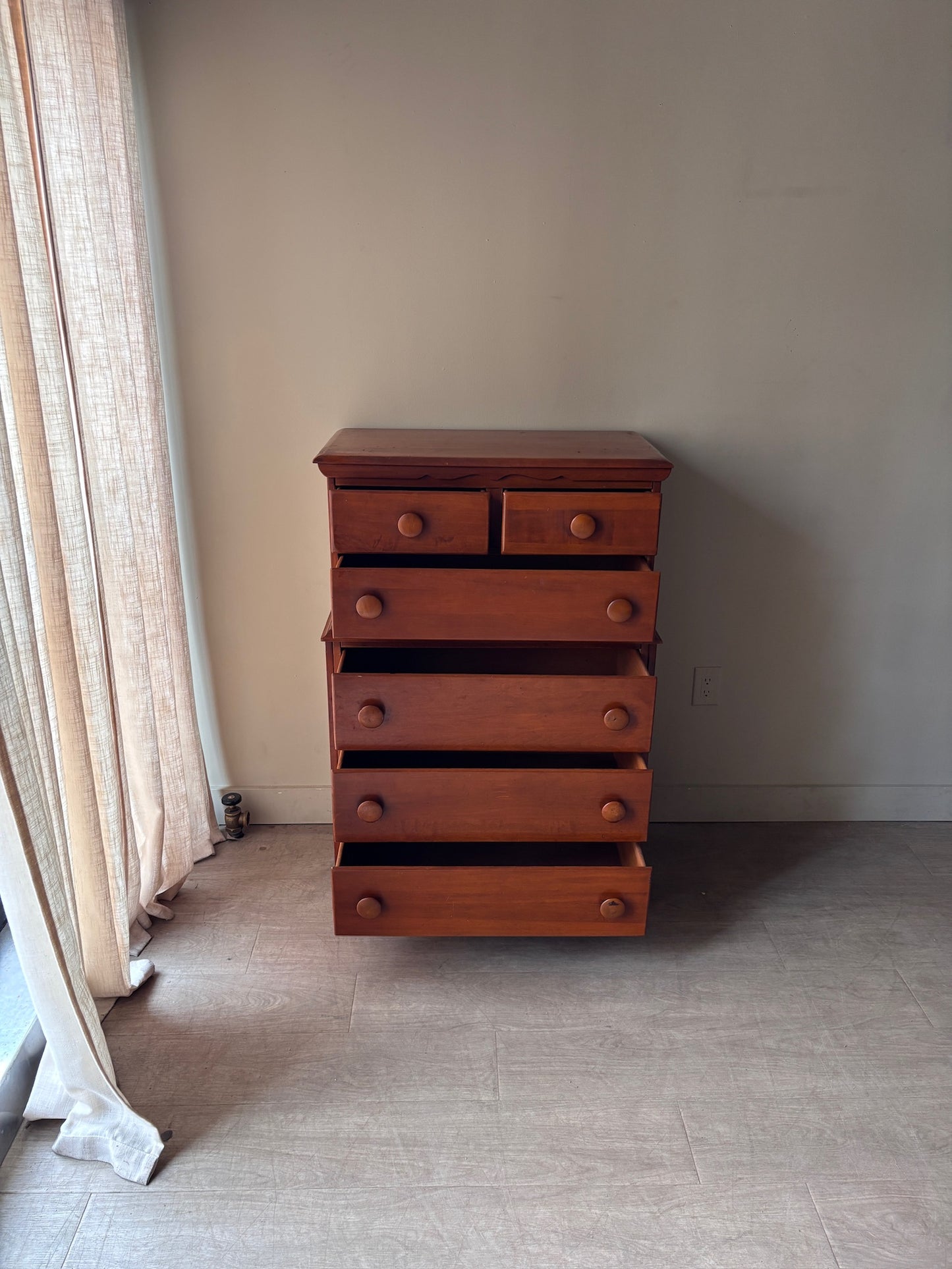 Maple tallboy dresser