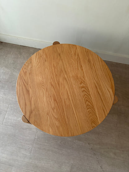 Small round oak coffee table