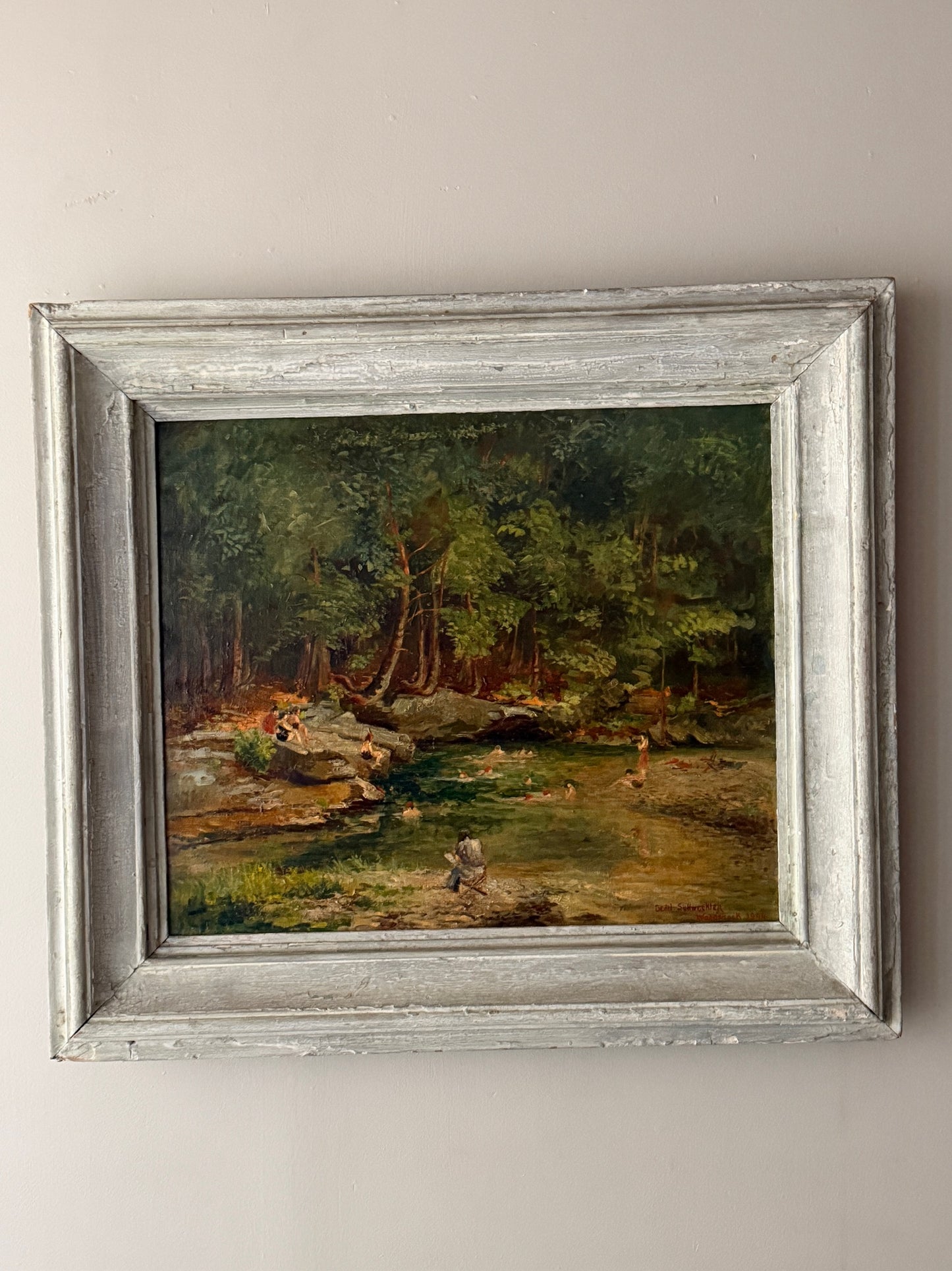 Woodstock NY swimming hole by Jean Schweckler (1888–1962)