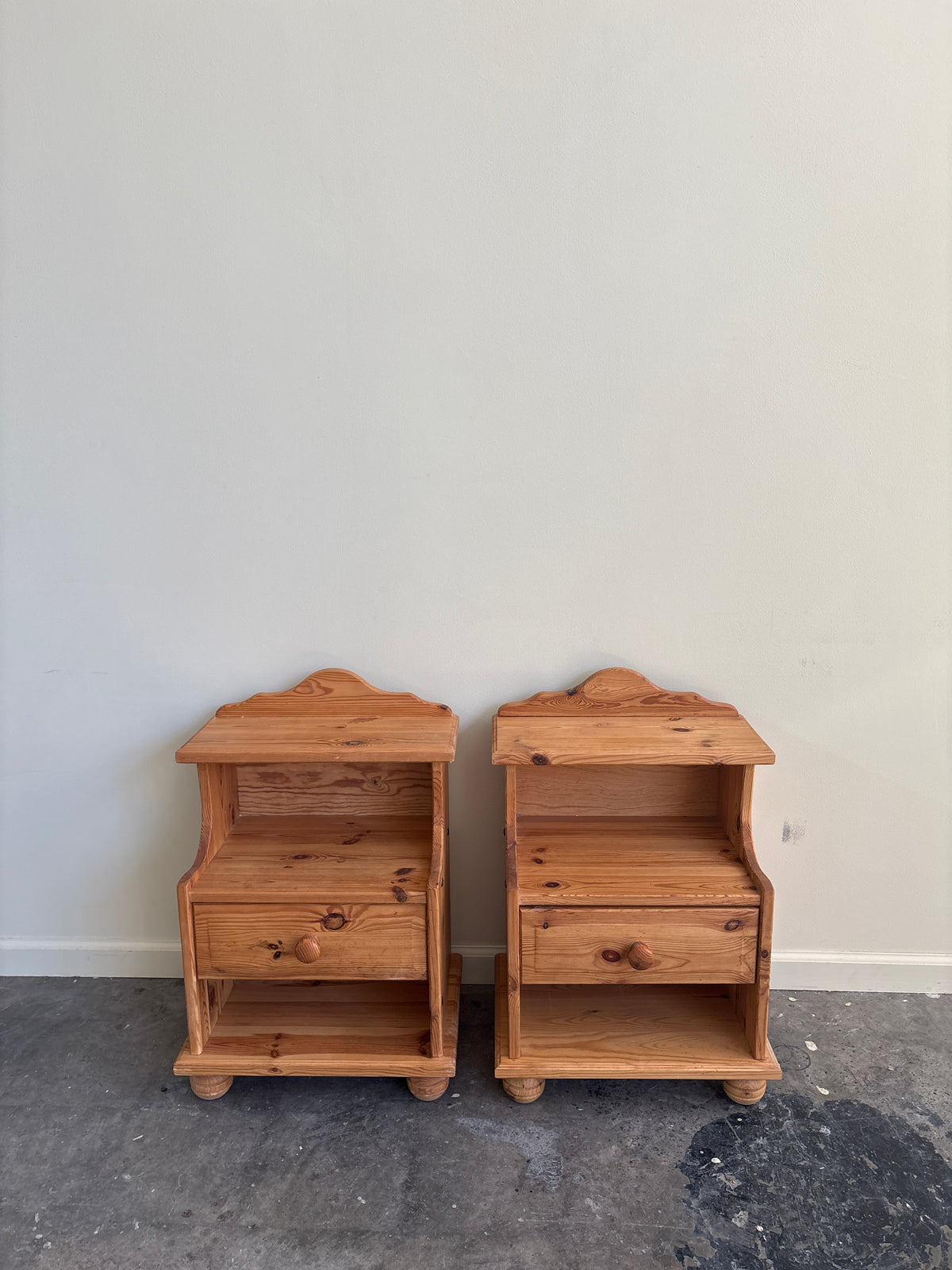 Pine nightstands. Sold as a pair.