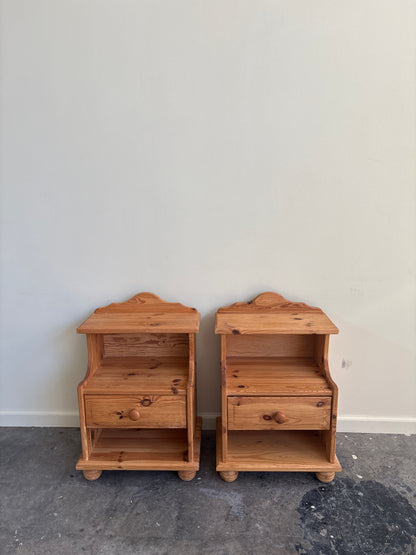 Pine nightstands. Sold as a pair.