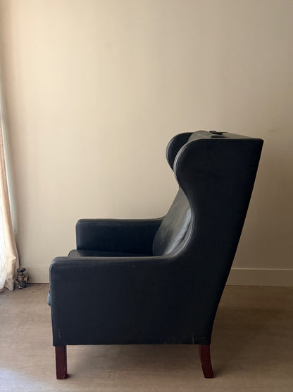 Skalma Danish leather wingback lounge chair