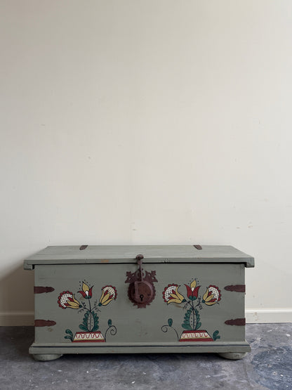 Painted pine chest