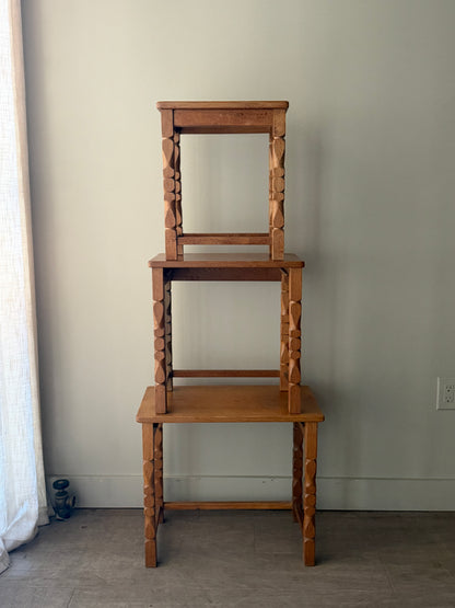 Danish oak nesting tables