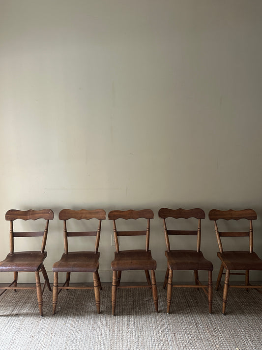 Pine plank seat chairs (sold in pairs)