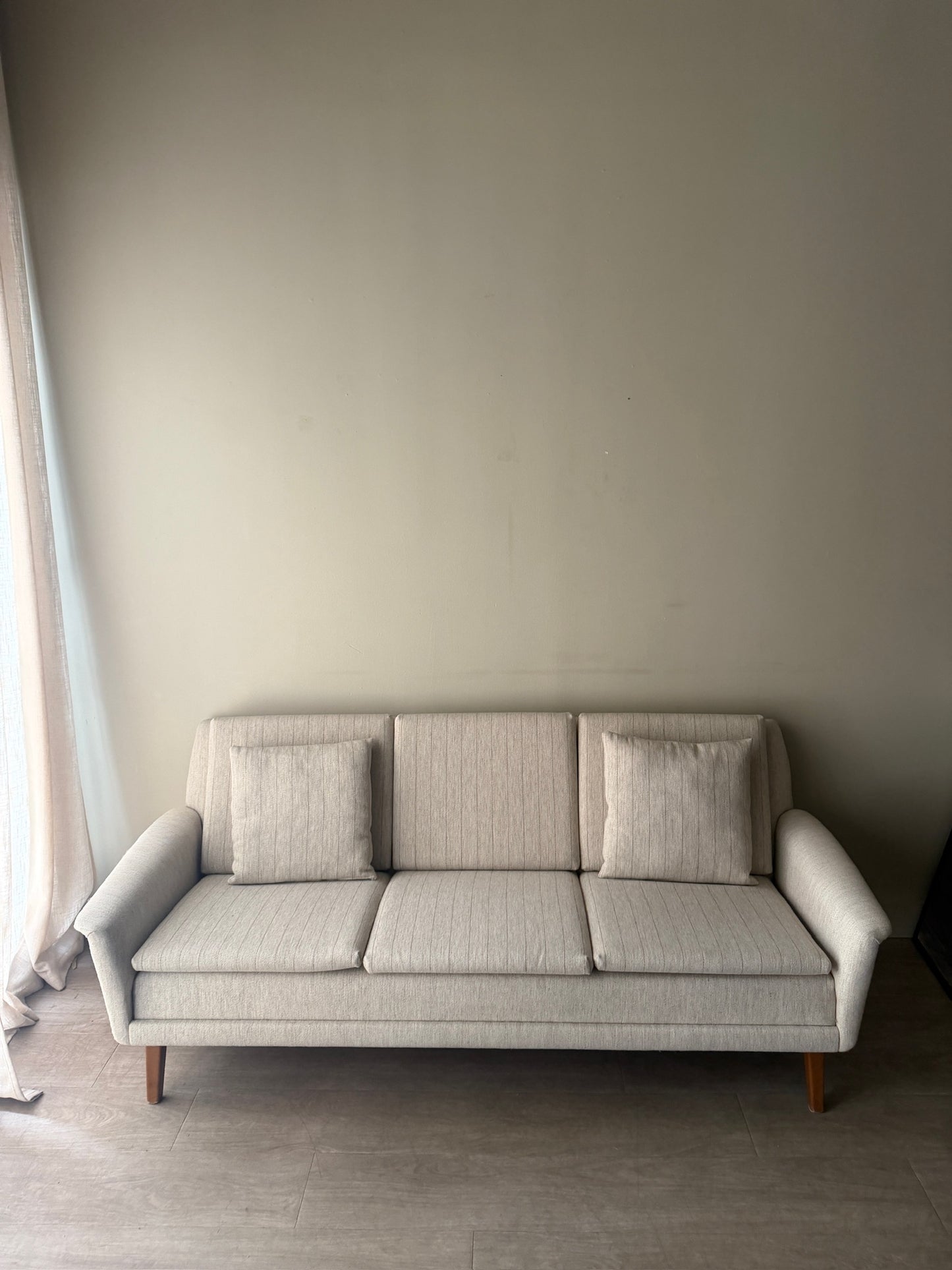 Swedish oatmeal striped sofa